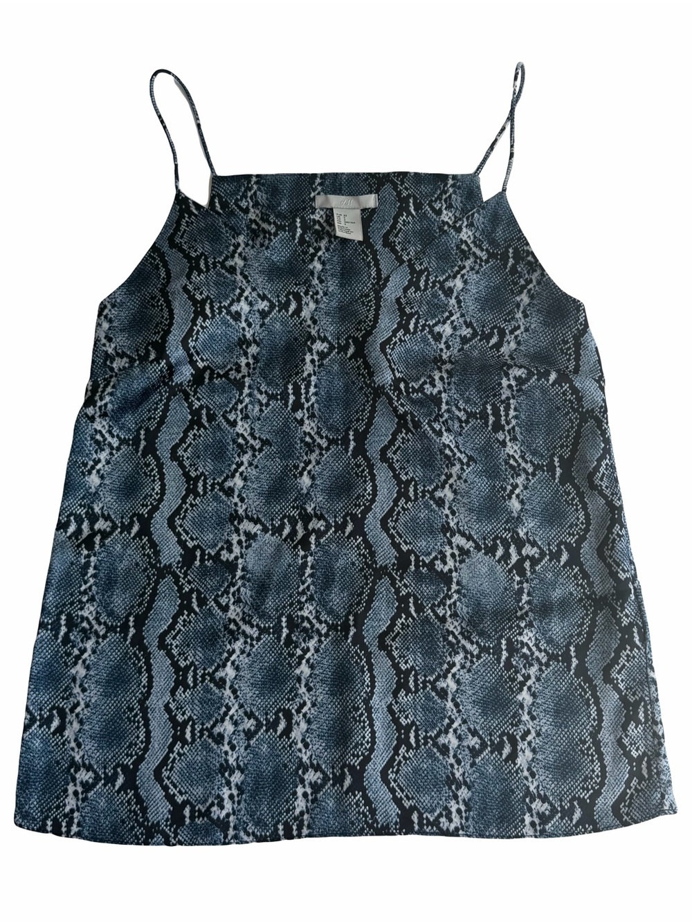 H&M Black and Blue Snake-Print Slip Cami
